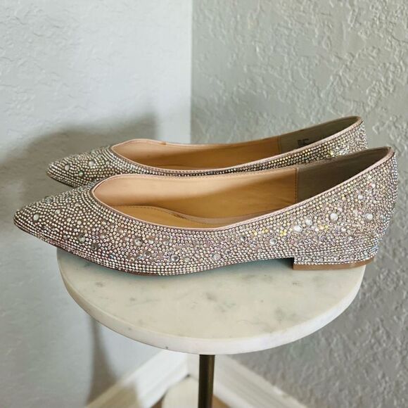 BETSEY JOHNSON Rhinestone Crystal Pavé Pointed Toe Flat, SPARKLE, Size 8.5, NWOT - Picture 13 of 16